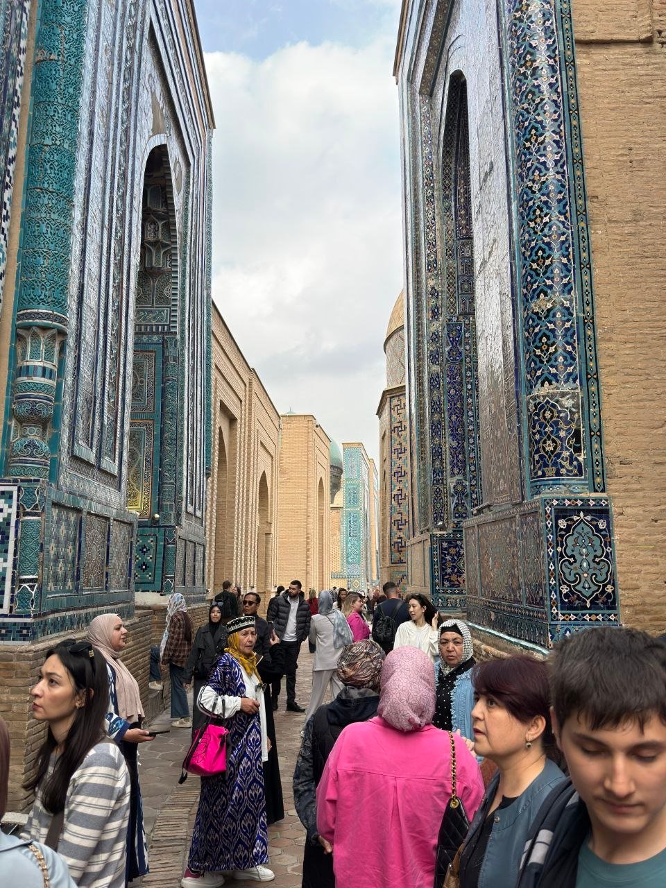 With guests in Shakhi zinda